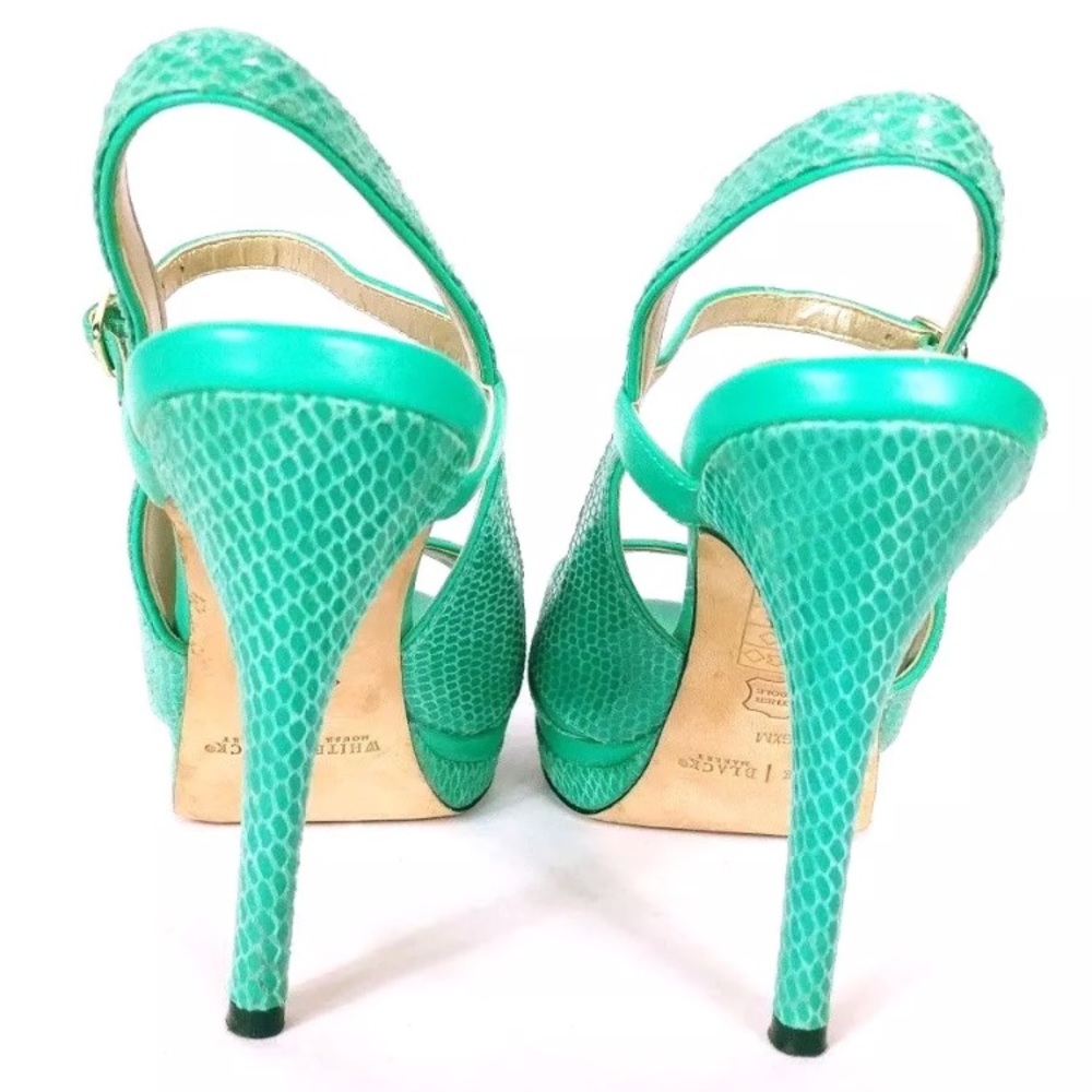 NWT, WHBM Beautiful Leather Aqua Green Heels!! - Picture 7 of 7